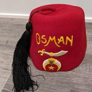 Vintage Osman Freemason Masonic Shriners Fez Hat Tassel Parade Clown